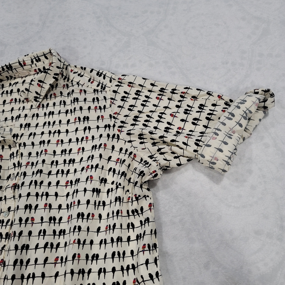 Jane and Delancey Tunic Top Shirt Blouse Size 2X Bird on a Wire Roll Tab Sleeve - Picture 13 of 16